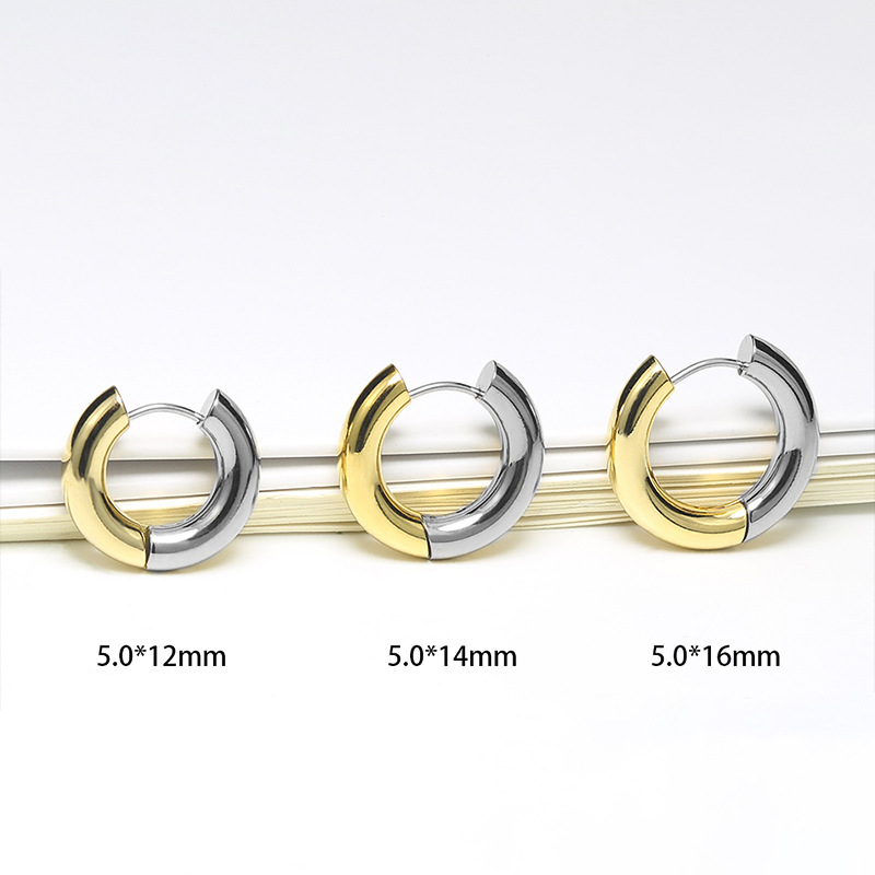 12g Weight 1 Piece Simple Style Classic Style Geometric Plating Titanium Steel Earrings