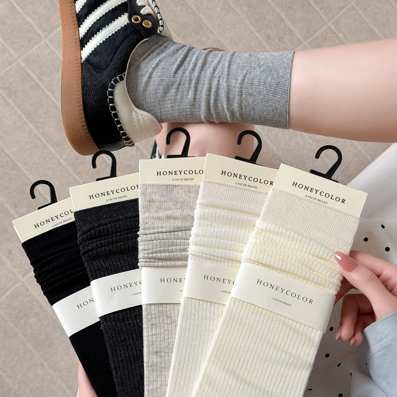 Korean-Style Socks for Women, Spring and Summer Thin White Miu-Style Socks, Ballet Style Summer Maternity Socks, Solid Color Seamless Slouch Socks Korean-Style Socks for Women, Spring and Summer Thin White Miu-Style Socks, Ballet Style Summer Maternity Socks, Solid Color Seamless Slouch Socks