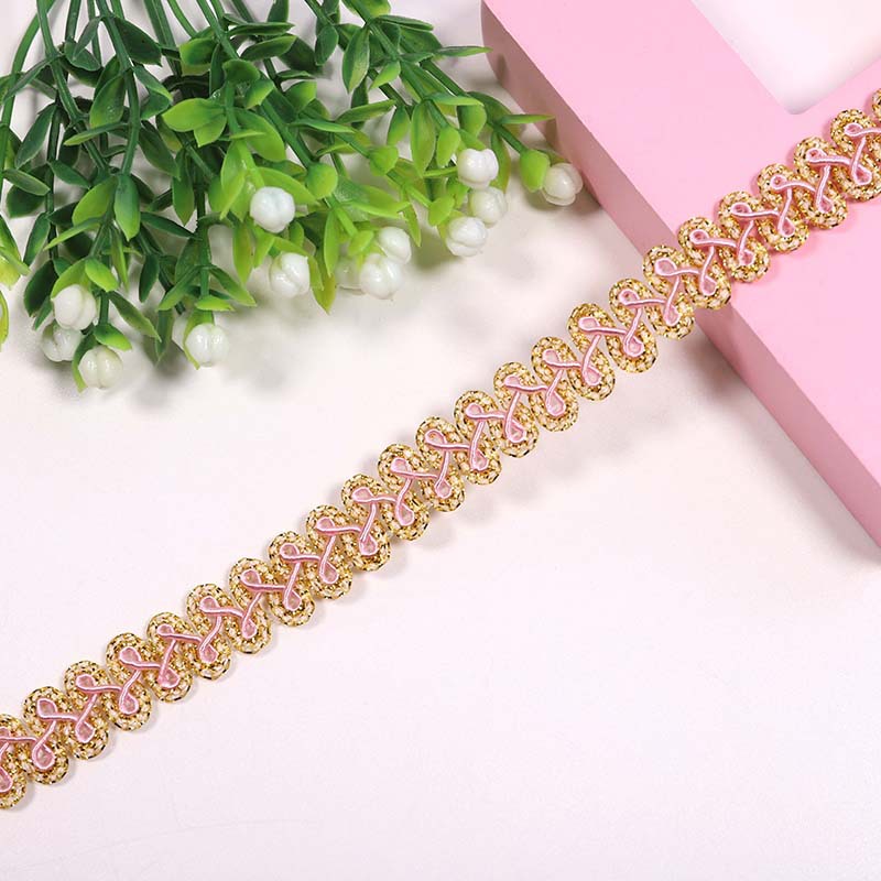 Spot 1.2cm color oro y plata accesorios de encaje accesorios de ropa 32 colores ciempiés borde de espigan encaje