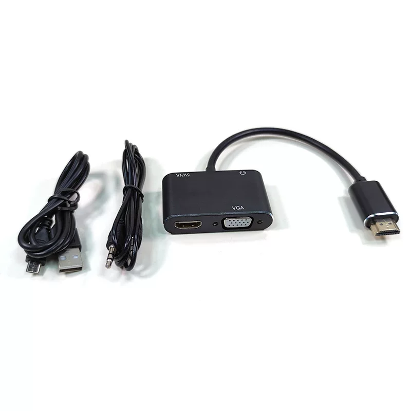 HDMI на VGA+HDMI с питанием аудио адаптер HDMI2 в 1 кабель HDMI/VGA поддерживает 4K дисплей