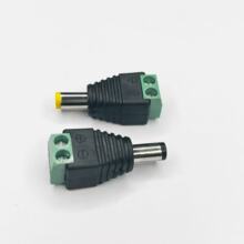 DC绿色插头 dc公电源接头3.5 1.35mm 免焊dc头转接线126正负端子