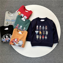 2025春季新款日单外贸卡通动漫印花毛圈童装套头卫衣