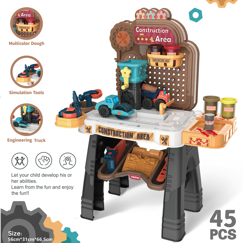 Comercio exterior mesa de medio postre cocina vajilla herramientas traje de arcilla de color mesa de pesca jugar casa doctor supermercado Juguetes