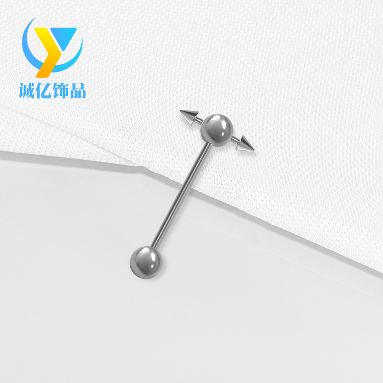 Fashionable tongue piercing stainless steel
