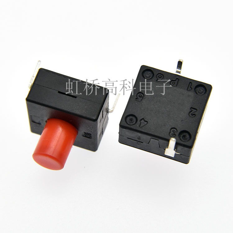 1212-112A手电筒LED按钮开关12*12斜对脚2脚插脚一开一关自锁复位