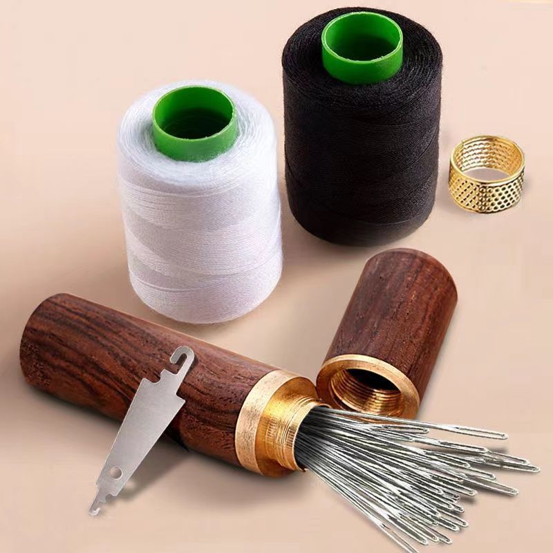 Wholesale Needlework Hand Sewing Complete Set of Durable Sewing Thread Black and White Thread Large Eye Needle Hand Sewing Needle Large Hole Needle