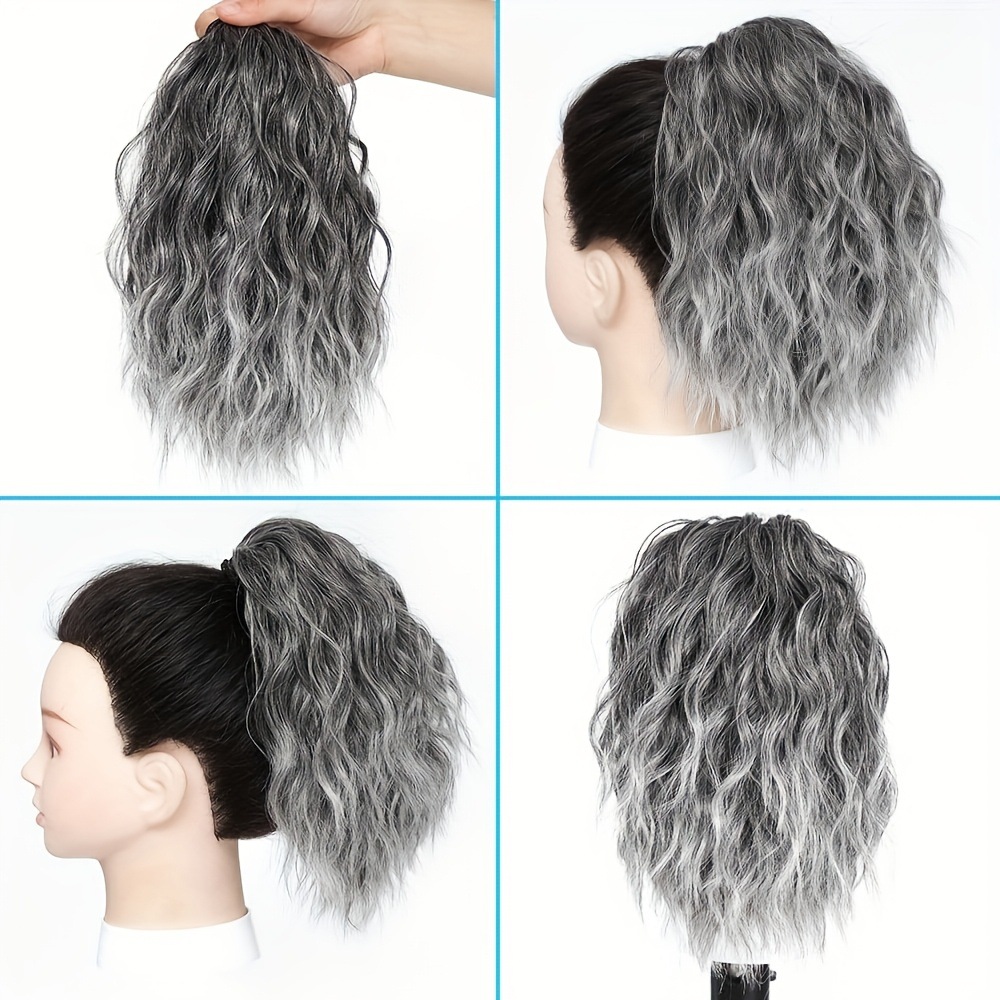European And American Style Synthetic Hairpiece For Women Short Drawstring Ponytail Wool Curl Hair Extension Wholesale_voghion.com