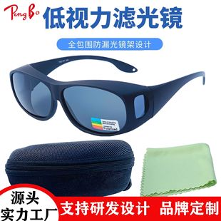 Low vision filter amblyopia blind full surround side leakage anti-blue light anti-ultraviolet polarized goggles