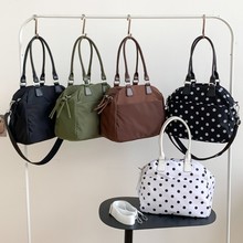 波点时尚单肩斜挎包女2025夏季新款休闲风大容量保龄球包手提包