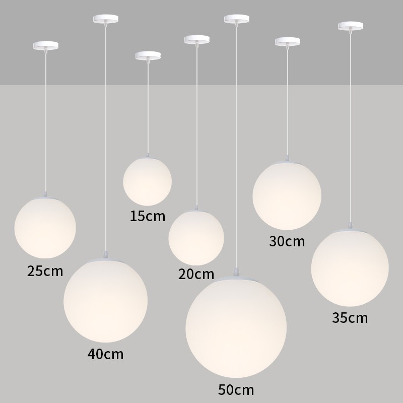 Acrylic Milk White Ball Chandelier Pe Rolling Plastic Frosted Modern Minimalist Store Wedding Decoration Lighting Chandelier 220V