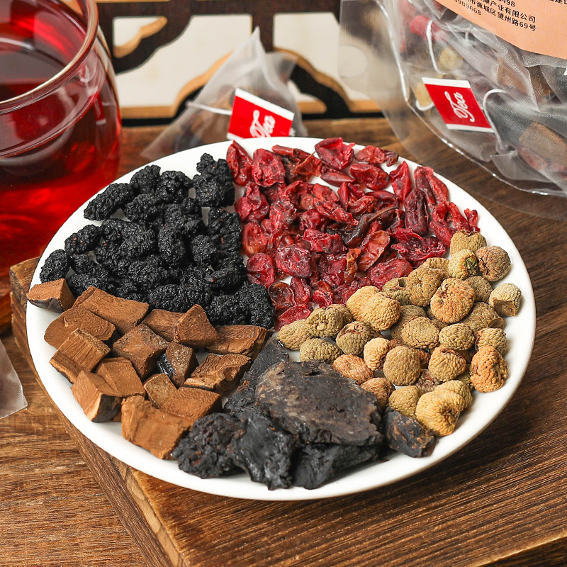 Lingzhi Cistanche Herbal Tea Bags 30 Pyramid Sachets 150g Mulberry Cornus Raspberry Blend overview