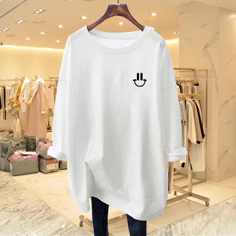 White Long-Sleeved T-Shirt for Women, Mid-Length, Loose, Casual, Fashionable, Versatile Inner Layering Shirt, Top, Spring, Autumn and Winter Trend White Long-Sleeved T-Shirt for Women, Mid-Length, Loose, Casual, Fashionable, Versatile Inner Layering Shirt, Top, Spring, Autumn and Winter Trend