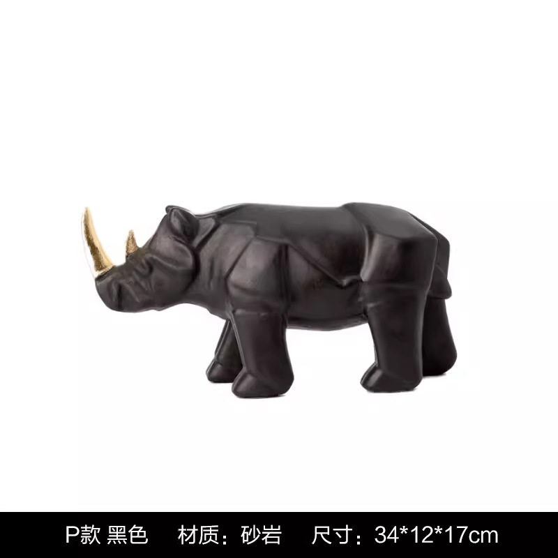 モダンでシンプルなかわいいペットの猫とクマの幾何学的な動物の装飾品北欧ホームモデルルームワインキャビネット子供部屋の装飾|undefined
