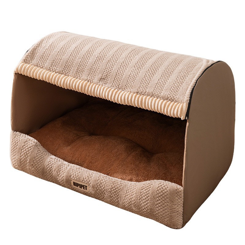 Otoño y invierno perros y gatos dormir cajones perros nicho de pelo de oro perros semicerrados cama de perro gato nicho de mascotas cuatro estaciones