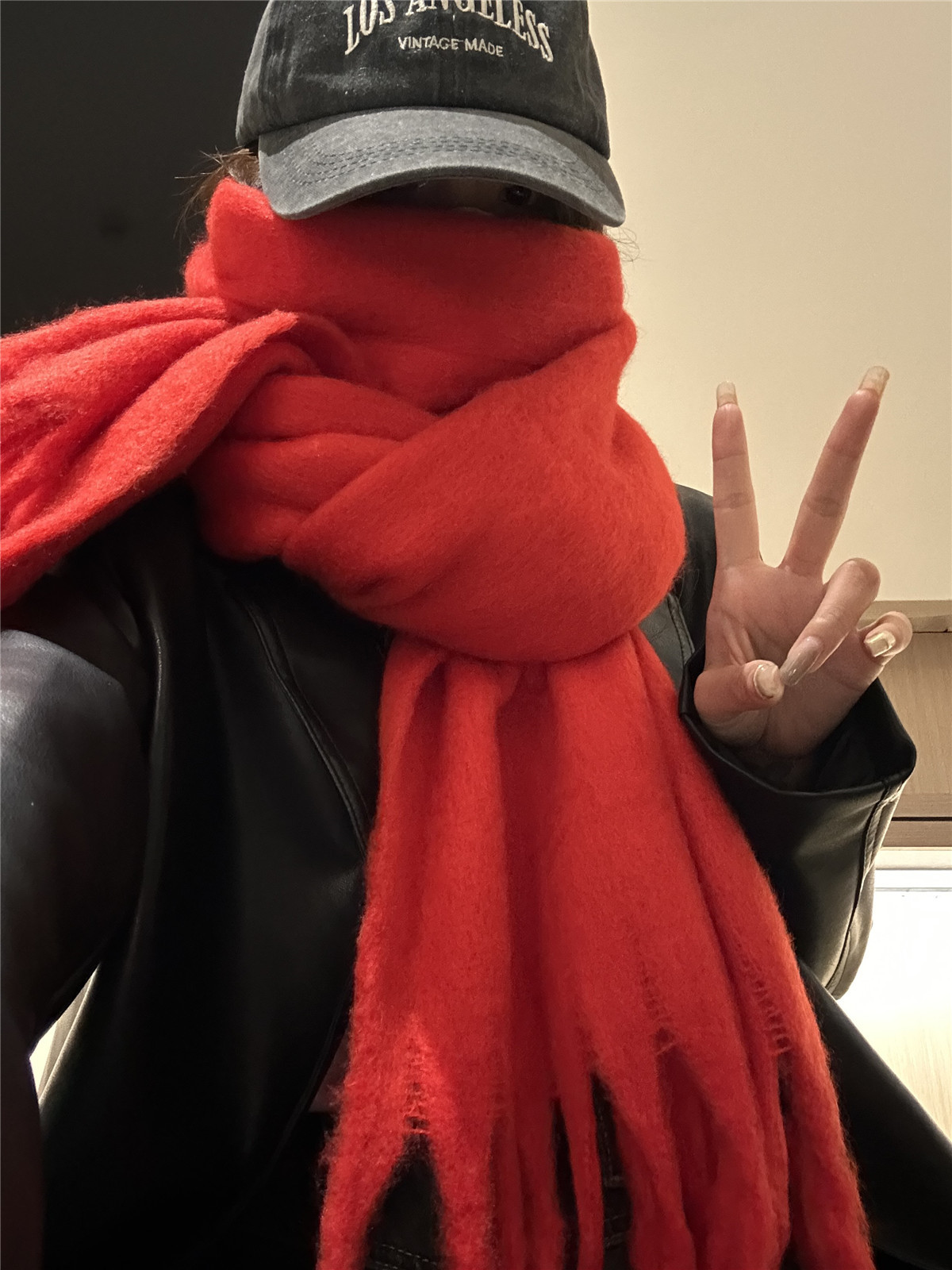 新作秋冬モヘアスカーフ レディース 韓国風 厚手 暖かい 多用途 チェック柄 ネックウォーマー ニット フリンジ付き 学生スカーフ