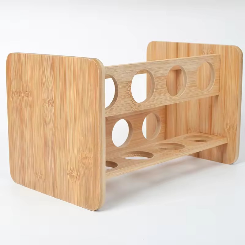 Estante de almacenamiento de condimentos giratorio de 360 grados estante de especias de bambú cocina estante de madera europeo giratorio