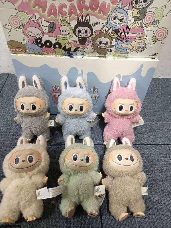 广州高品质泡泡玛特马卡龙2代LABUBU拉布布 坐坐派对搪胶毛绒盲盒|undefined