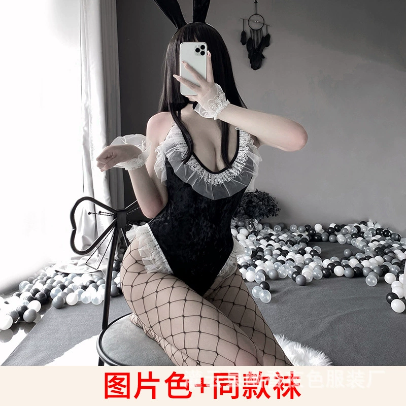 林林婷 Velvet cute lace underwear, sexy uniform, set