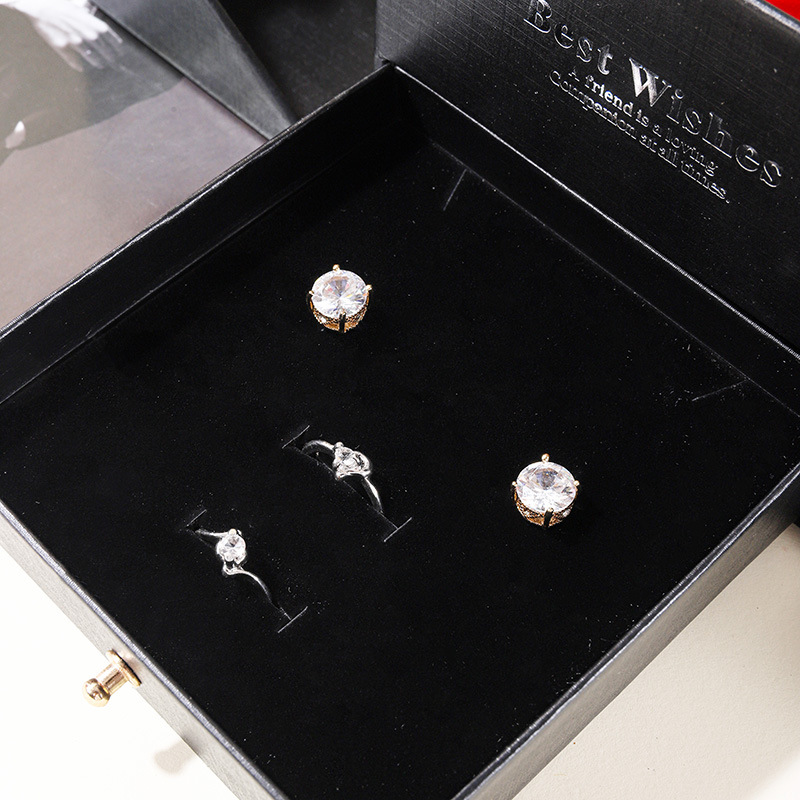 Caja de joyería de doble abertura de arco magnético cajón 9 flores caja de joyería de collar de Navidad caja de anillos transfronterizos