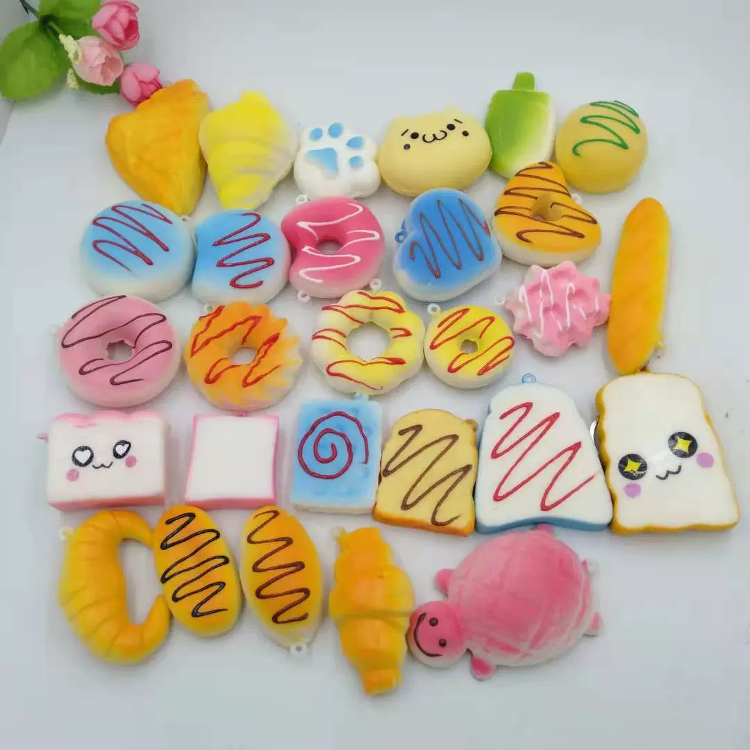 pu慢回弹玩具发泡新奇Squishy小款面包等捏捏乐玩具混批随机发货