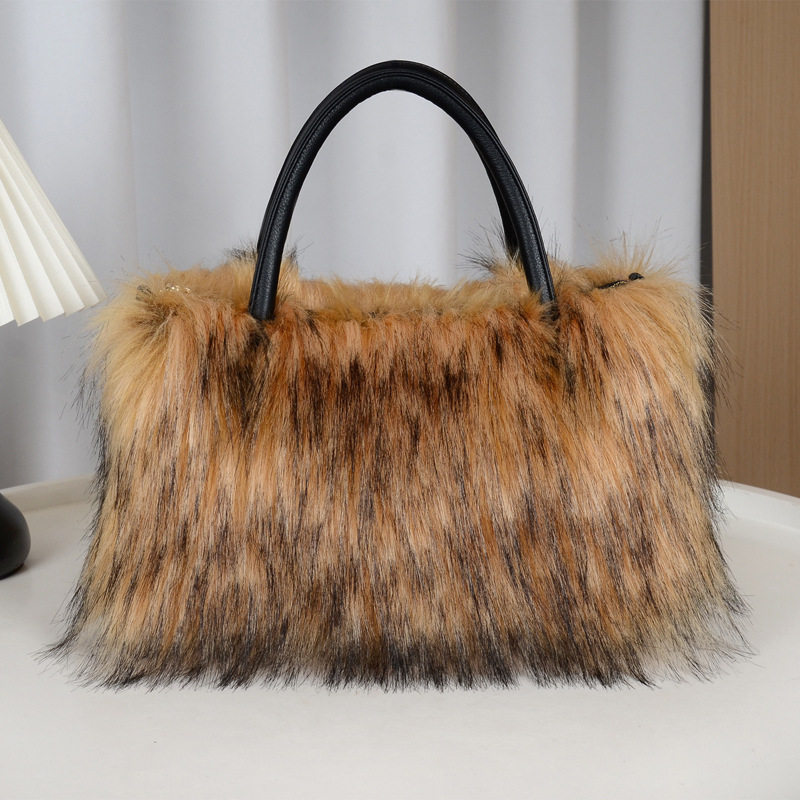 2025 Autumn and Winter Stuffed Handbags Women's Fashion High-End Shoulder Bags Imitation Fur Crossbody Bags Cross-Border 2025 Autumn and Winter Stuffed Handbags Women's Fashion High-End Shoulder Bags Imitation Fur Crossbody Bags Cross-Border