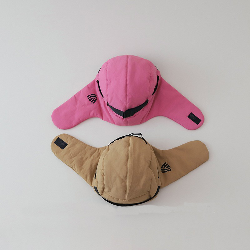 Corea del Sur para niños invierno nueva función de viento, niñas y niños al aire libre, gorra de oído a prueba de viento, gorra caliente para bebés
