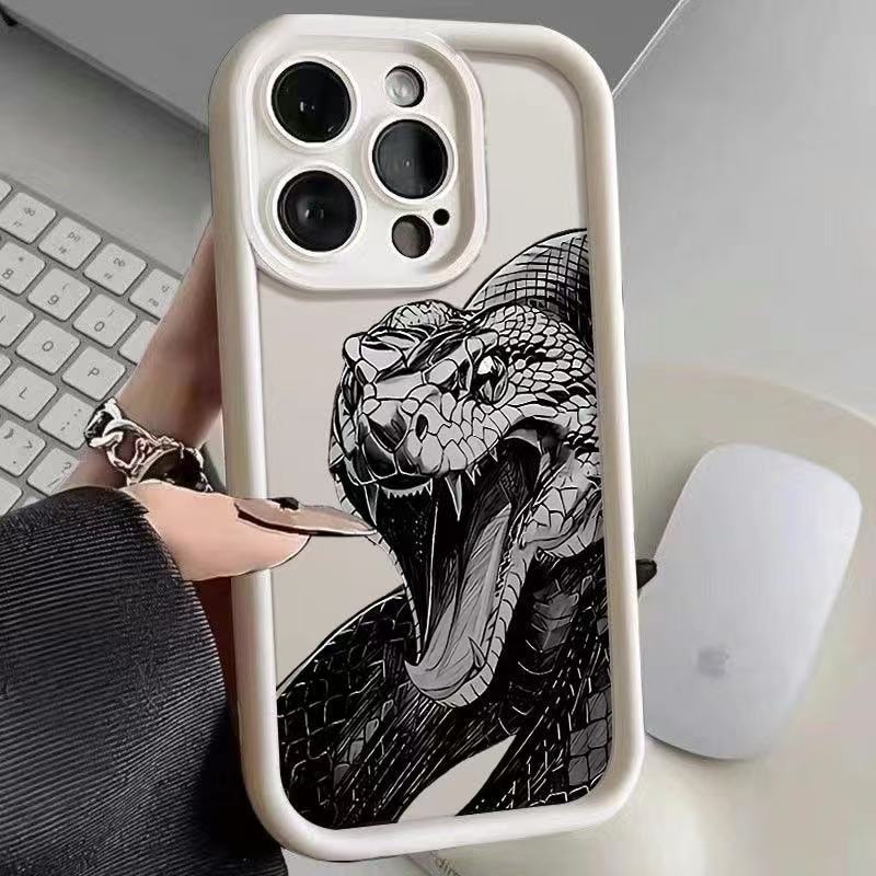 Personalidad nueva pitón para iPhone 16pro funda para teléfono móvil Apple 15 anti-caída 14 Europa y América 13promax/12