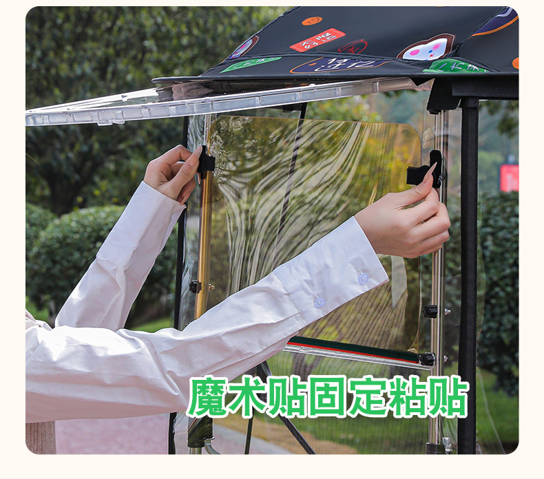 Rainproof and windproof canopy for electric vehicles, detachable new model, double-layer sunshade and rain umbrella for electric motorcycles