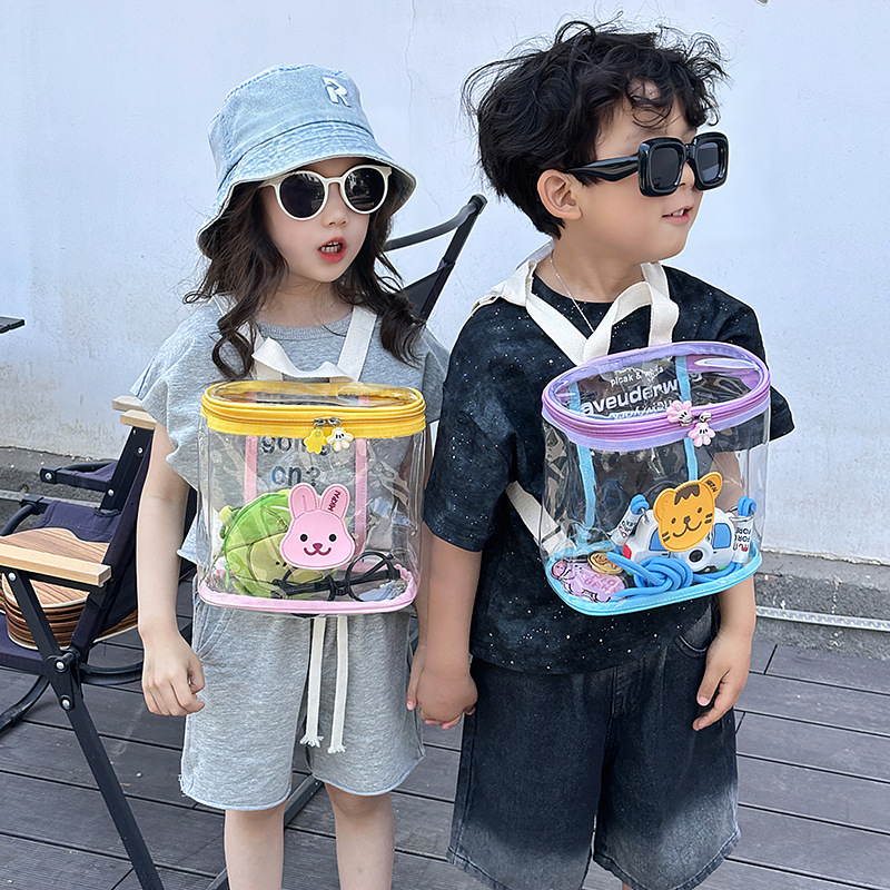 Jardín de infantes mochila para niños lindos osos bolsas de jalea transparentes para niños y niñas nuevas mochilas para niños a prueba de rociadores comercio exterior