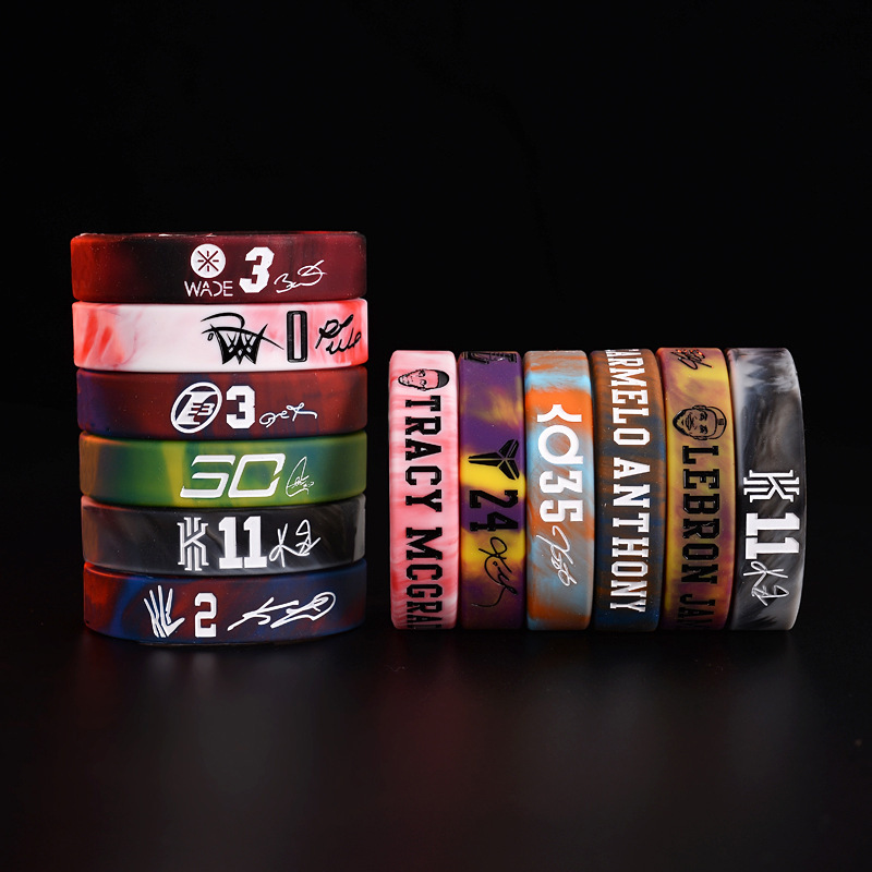 Basketball Wristbands Kobe James Curry Irving Harden Durant Lava Silicone Wristbands Fan Star Anti-Slip Basketball Wristbands Kobe James Curry Irving Harden Durant Lava Silicone Wristbands Fan Star Anti-Slip