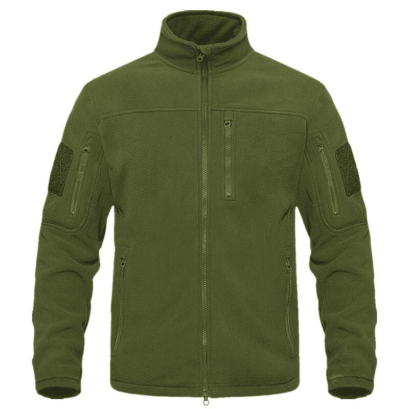 2024 New Autumn and Winter Men's Outdoor Sports Tactical Polar Fleece Jacket Stand Collar Fleece Mountaineering Jacket Sweatshirt