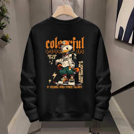 网红痞帅卫衣男士春秋季潮牌圆领套头外套秋装长袖T恤衫上衣服男