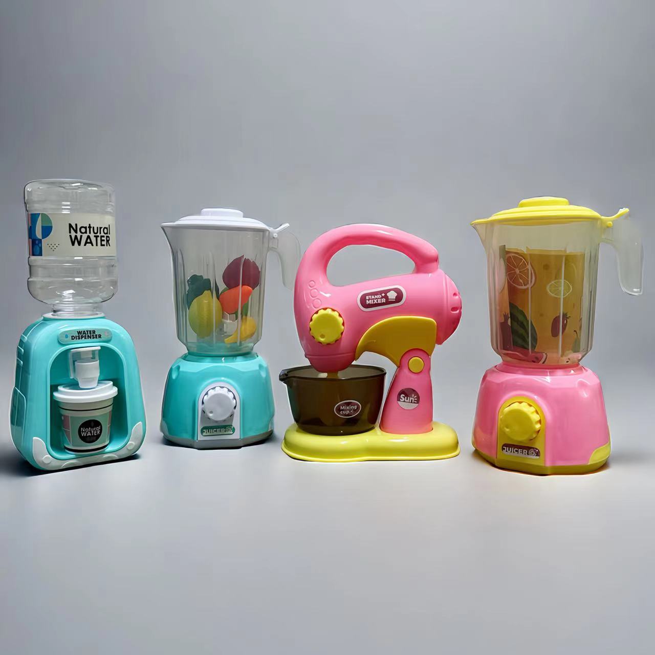 Children's Pretend Play Toy Juicer Blender Water Dispenser Manual Toy Gift Parent-Child Interactive Game