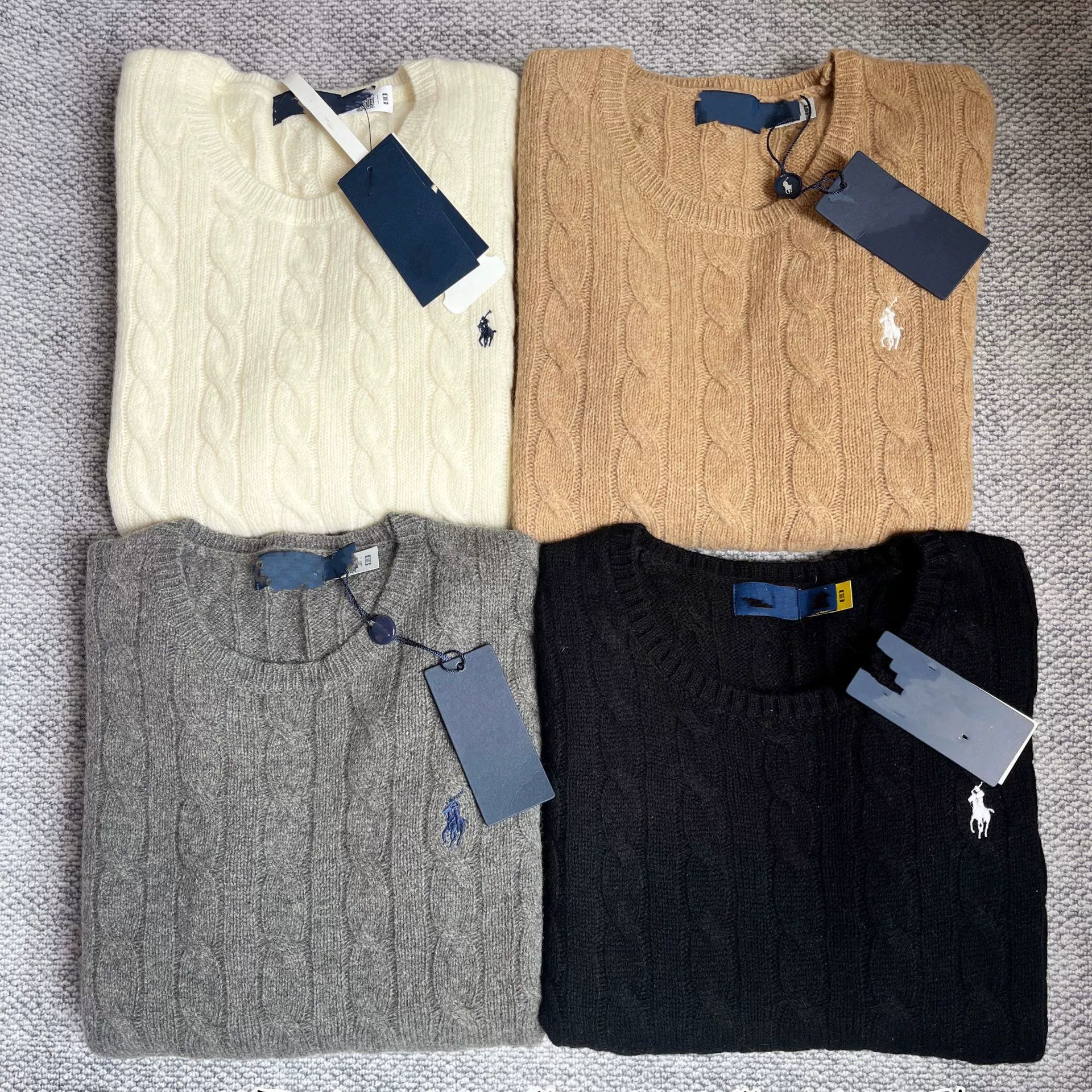 Высокое качество подметание шерстяной кашемировый пони вышивка раф шерстяной висок ретро вязаный круглый воротник свитер