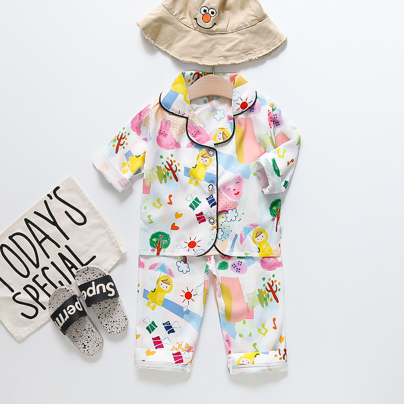 2023 primavera nuevos niños del otoño Pijamas largos oso caliente traje estilo coreano desgaste cómodo lindo moda