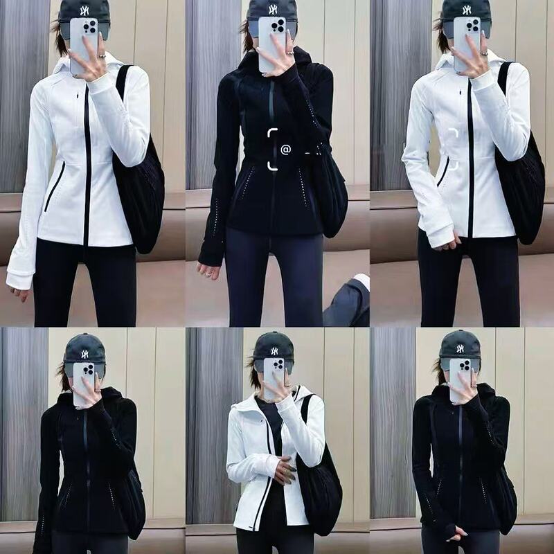 Lulu Waterproof Hooded Slim Look Outdoor Sports Jacket Jacket fleece-lined Soft Shell Jacket Zipper Cardigan Yoga Clothes Lulu Waterproof Hooded Slim Look Outdoor Sports Jacket Jacket fleece-lined Soft Shell Jacket Zipper Cardigan Yoga Clothes