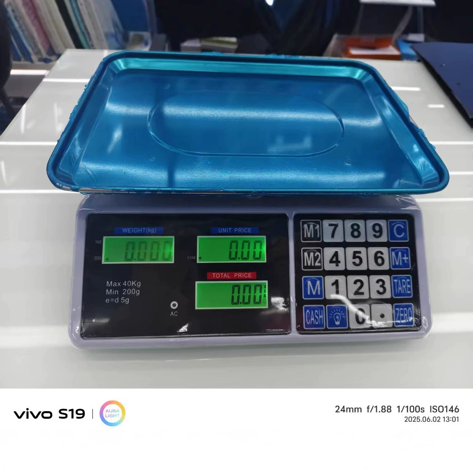 Три передних и задних дисплея, очень большие кнопки, весы для фруктов весом 40 кг, кухонные весы, вы можете выбрать железную или фруктовую тарелку.