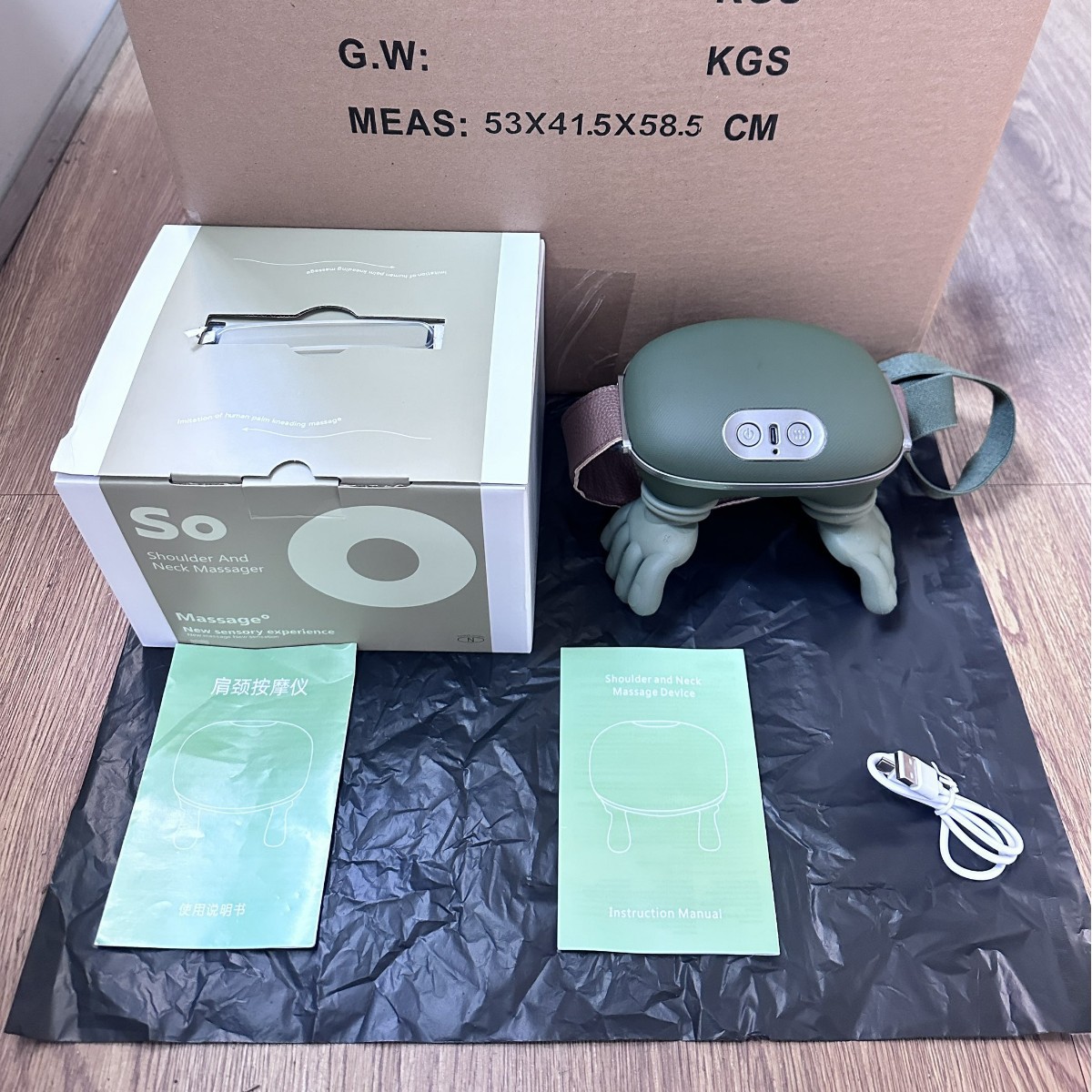 跨境爆款大师级仿生手肩颈按摩仪颈椎按摩器斜方肌脖子颈部按摩仪