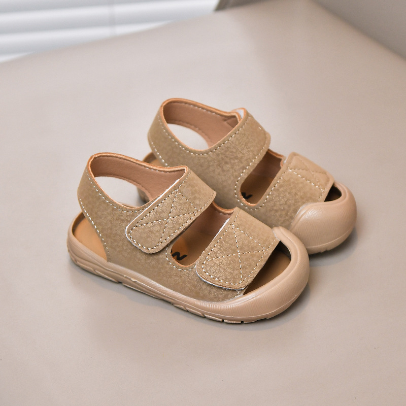 2026 verano bebés zapatos antichoque zapatos de bebés de bebés sandalias de cabeza simple zapatos de playa para niños con suela suave