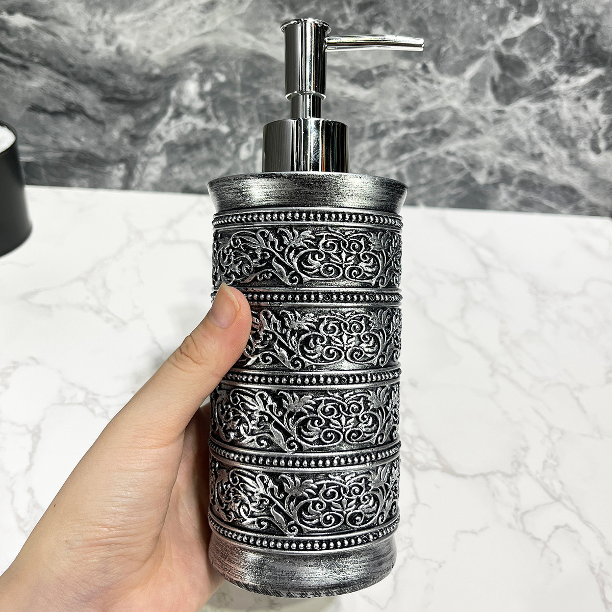 Juego de artículos de baño de hotel de lujo ligero, baño de cuatro piezas pintado con resina, habitación modelo, cepillo de dientes, taza, plato de jabón, decoración