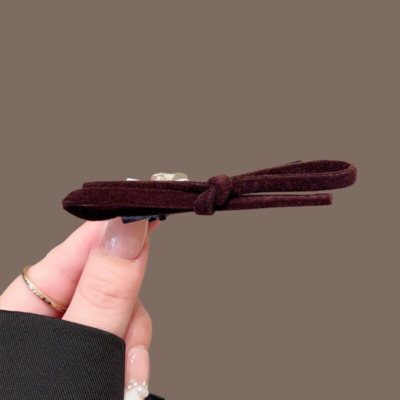 高品质蝴蝶结发夹女丝绒侧边夹简约刘海夹发卡侧边夹碎发鸭嘴夹子|undefined