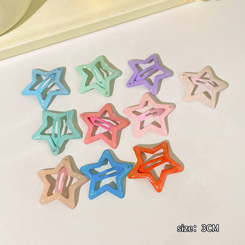 Dopamina de color estrellas amor clip de cabello de la niñez clip de fránta clip de cabello BB clip de cabello adorable joyas de cabello