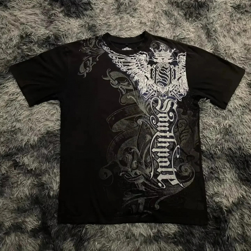 Southpole T-shirt Gothic Wings Crown Black