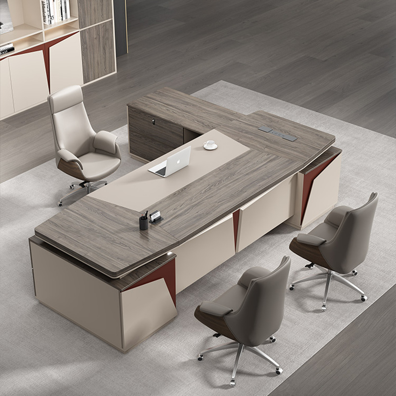 De gama alta simple jefe moderno escritorio gerente Presidente jefe escritorio mesa y silla combinación mesa de oficina al por mayor