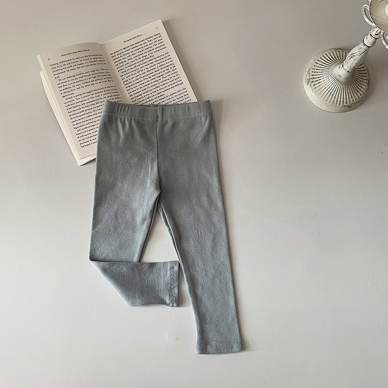 INS estilo coreano bebé polainas nuevo algodón Mediados de cintura pantalones de los niños de color sólido casual ropa de abrigo Delgado Leggings