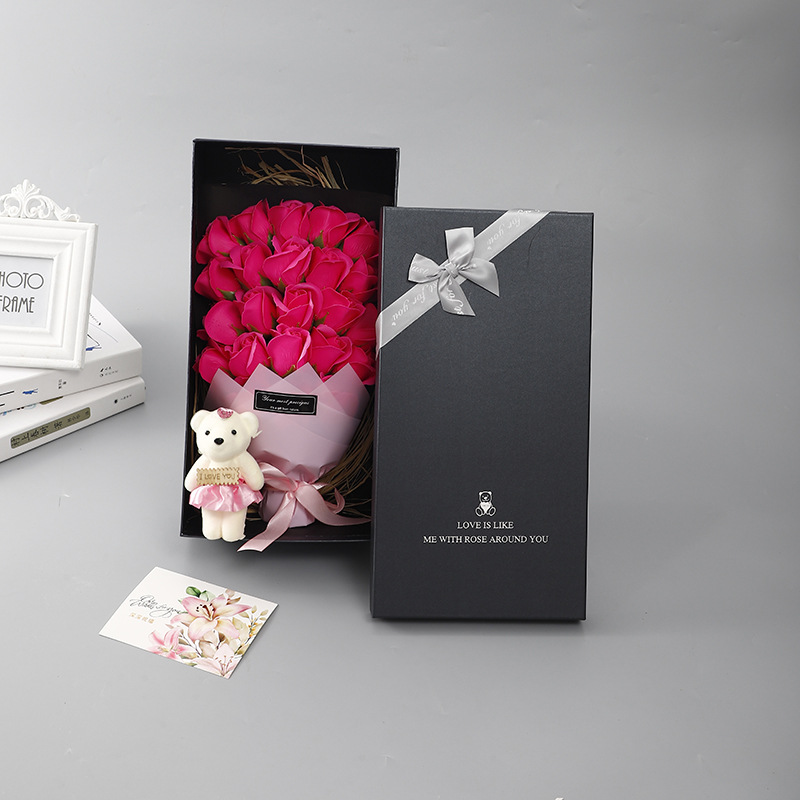 3D Festival diosa Festival creativo 23 Rosa jabón ramo caja de regalo para novia esposa regalo de cumpleaños