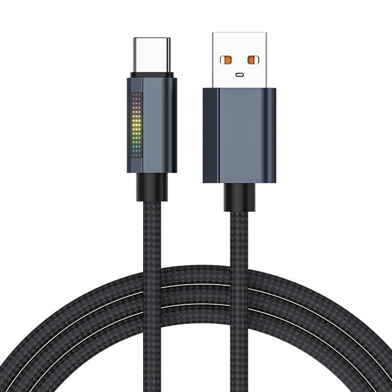 100w超级快充侧灯RGB渐变编织数据线适用苹果PD安卓华为Type-C|undefined