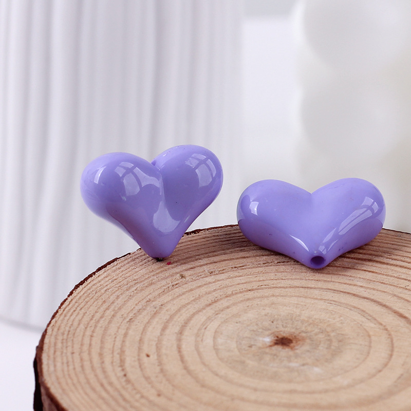 2g Weight Beads Jewelry Making Type DIY Ornament Accessories Classification 1 Piece Quantity Acrylic Material Heart Shape Pattern All Seasons Season Sweet, Simple Style Style 1 Piece Acrylic Heart Shape Beads DIY Ornament Accessories 8