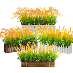 造花盆栽シミュレーション小麦大麦ブーケ置物フェンスプラスチック花ホテル装飾造花麦穂装飾花