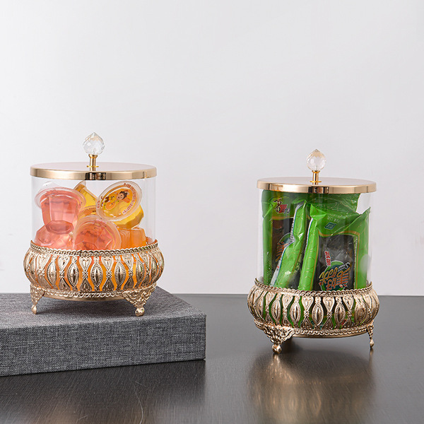 Crystal glassware sugar bowl European piggy bank candy jar storage…